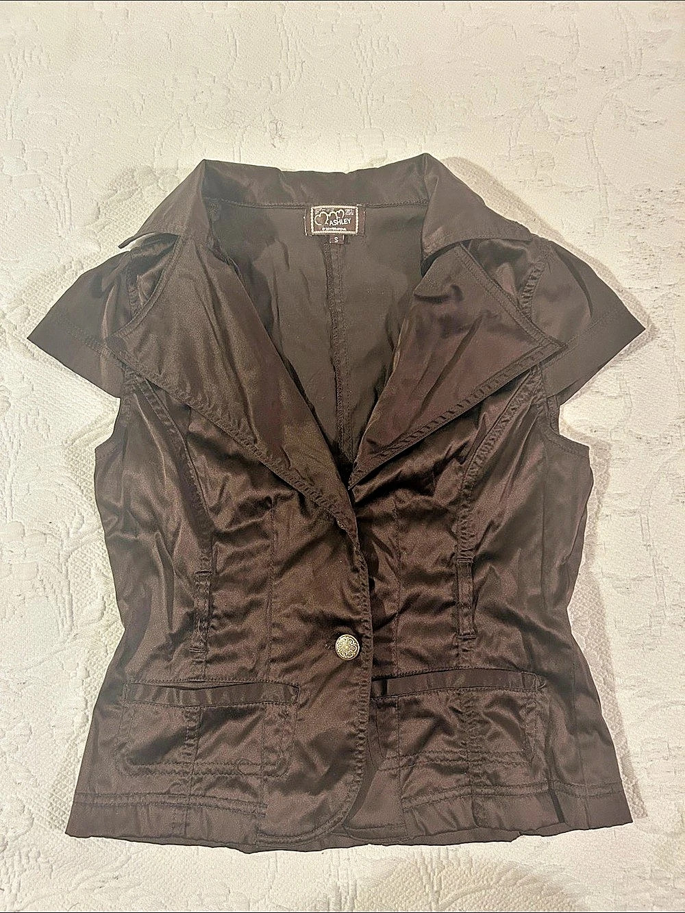 Vintage Ashley Women’s Small Brown Utility Vest Top